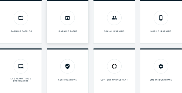 Choose your enterprise learning management system features.
